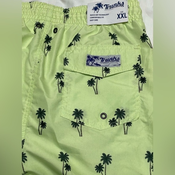 Trunks Surf & Swim Co Sano Swim Shorts Men's Size XXL Chambray Palms Green - Picture 10 of 14